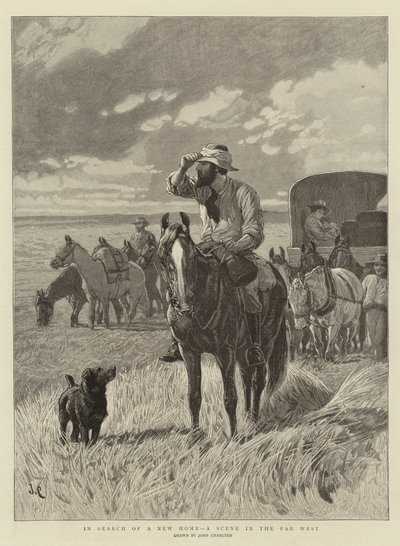 In Search of a New Home, a Scene in the Far West by John Charlton